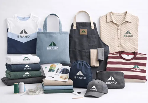 fabricación textil a medida con diferentes productos personalizados y materiales textiles